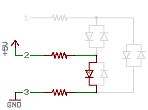 simple R, 1 LED