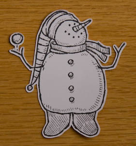 cut-out snowman
